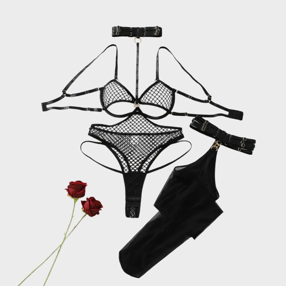 Kadın Siyah File İç Giyim Takı - Fishnet Stocking Women incelemesi ve fiyatı